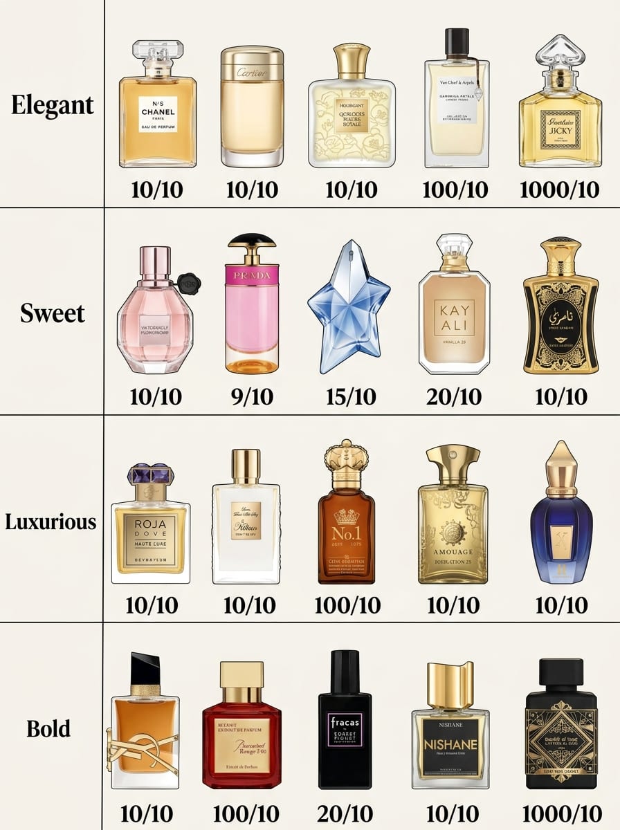 Fragrance ratings grid