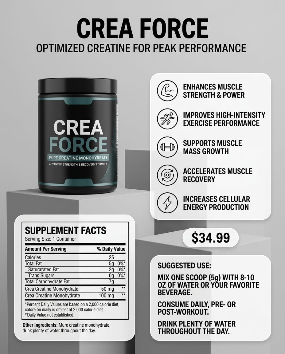 Crea Force creatine infographic